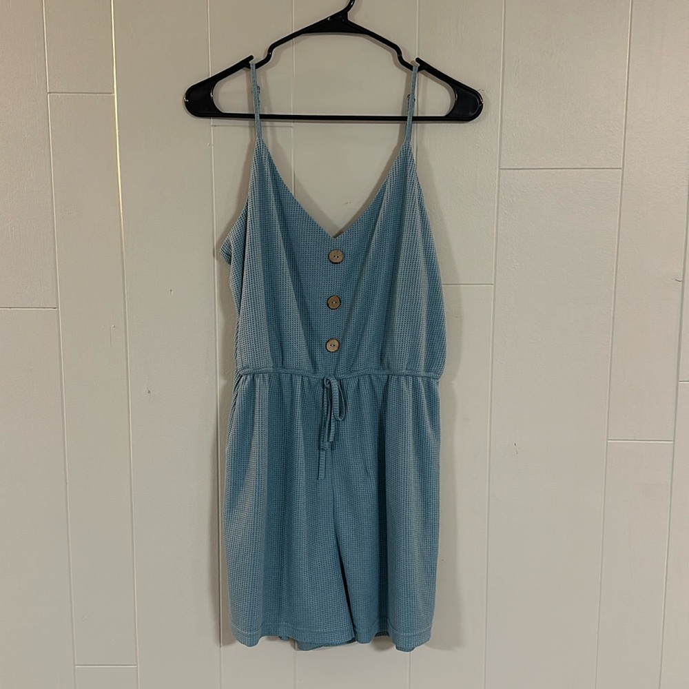Pink Lily Blue Romper